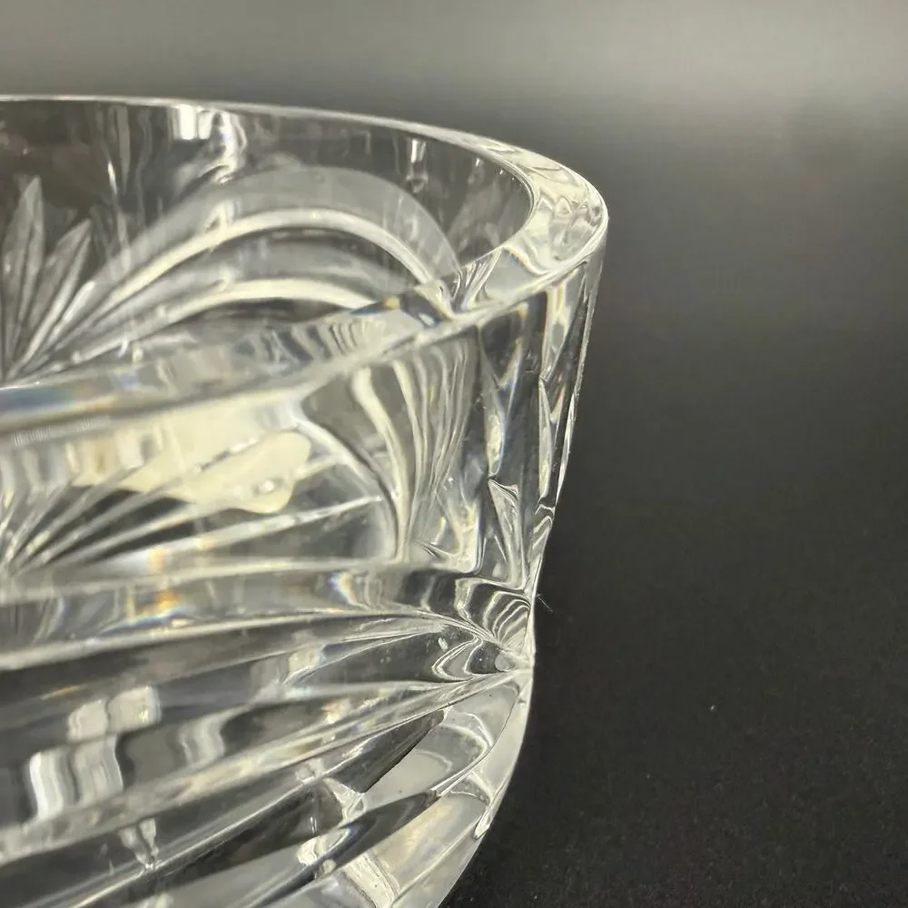 Marquis by Waterford Crystal glass Round Calais Box & Lid Hollywood Regency Glam